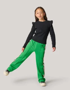 Ruffle Rib Longsleeve Top Zwart