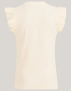 Ruffle Rib Top Gebroken Wit