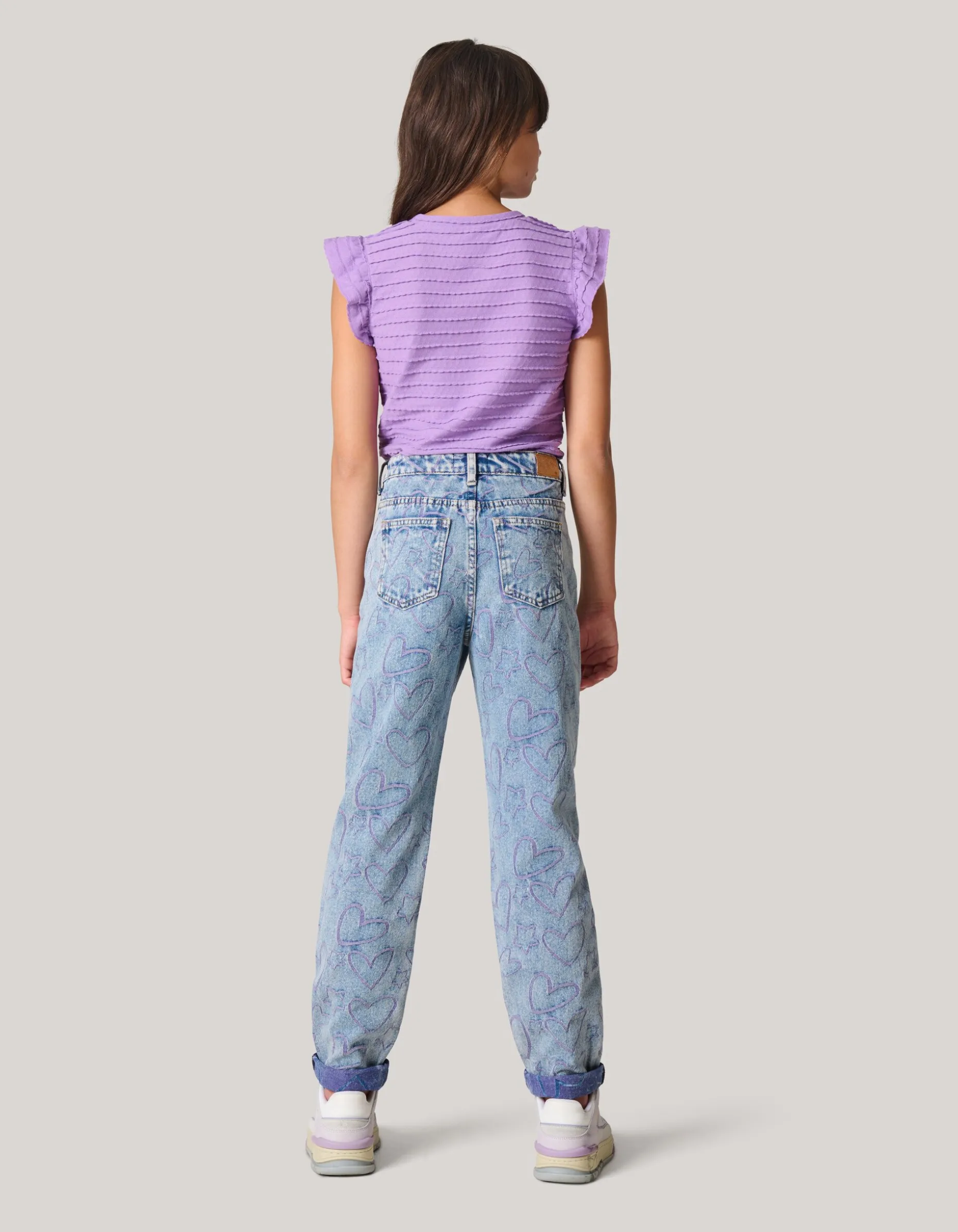 Ruffle Rib Top Paars