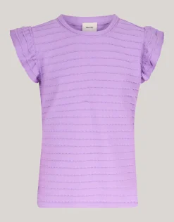 Ruffle Rib Top Paars