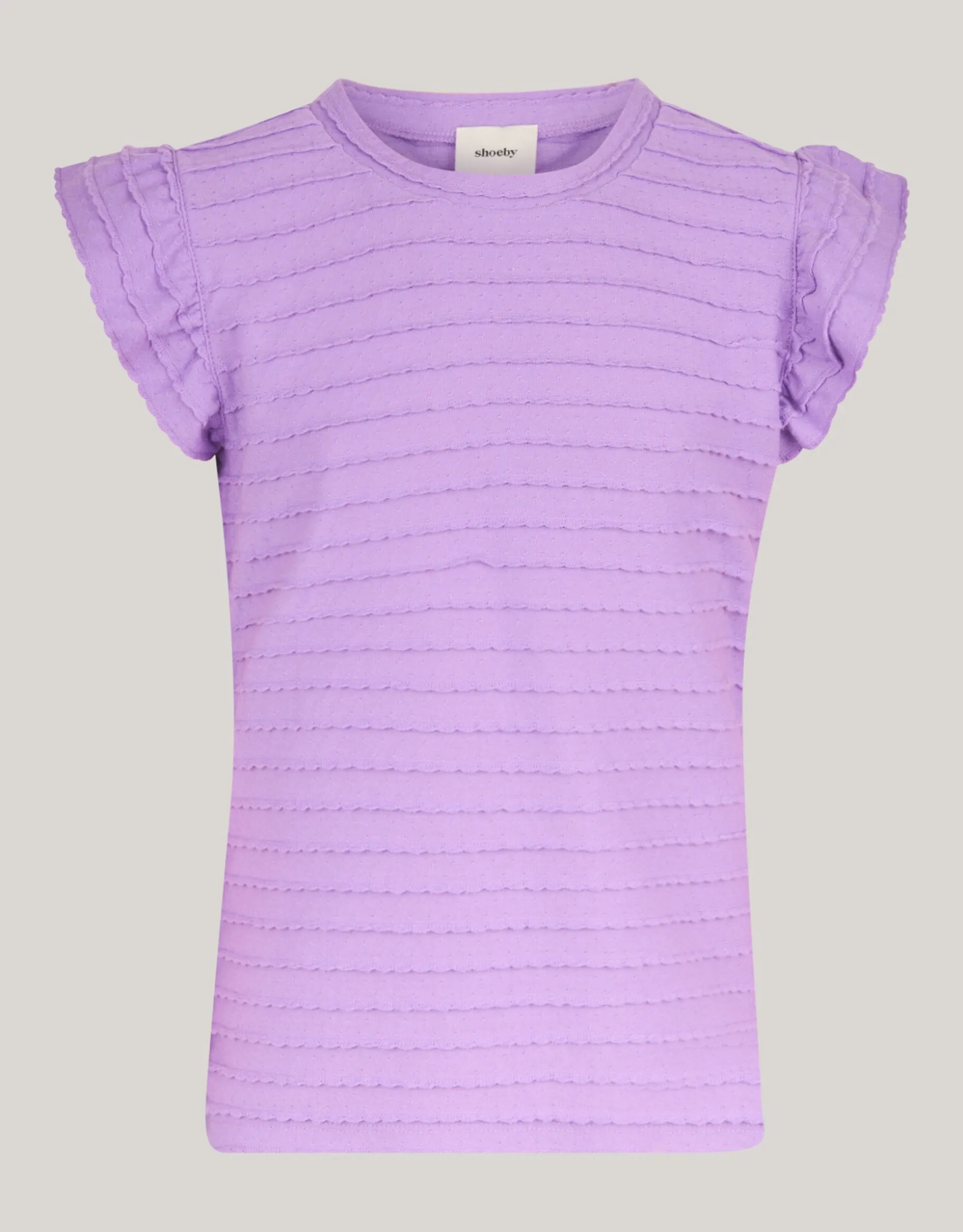 Ruffle Rib Top Paars