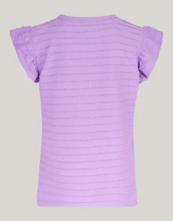 Ruffle Rib Top Paars