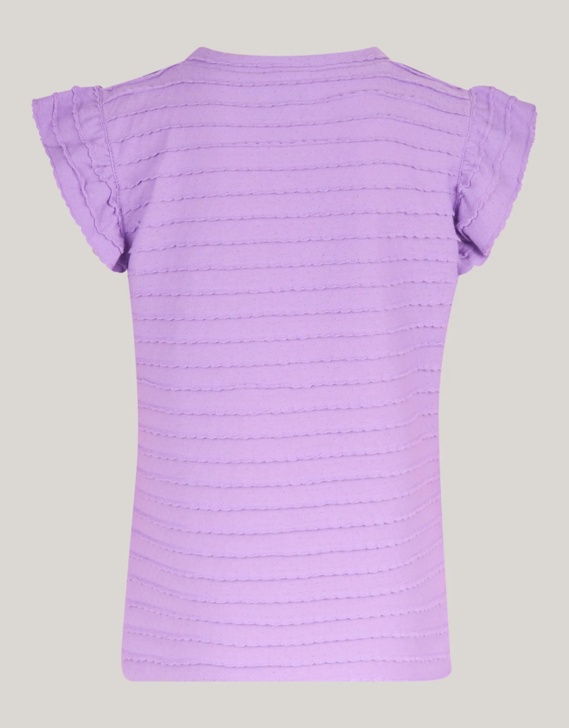 Ruffle Rib Top Paars