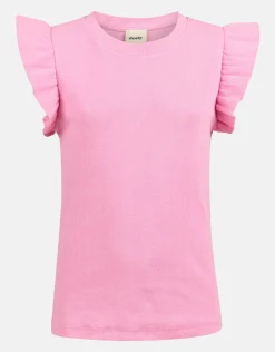 Ruffle Rib Top Roze