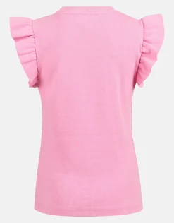 Ruffle Rib Top Roze