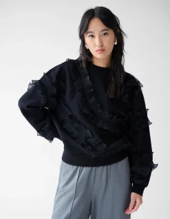 Ruffle Sweater Zwart