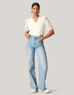 Ruffle Top Gebroken Wit