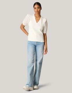 Ruffle Top Gebroken Wit