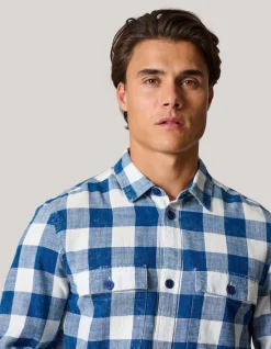 Ruiten Overhemd Blauw