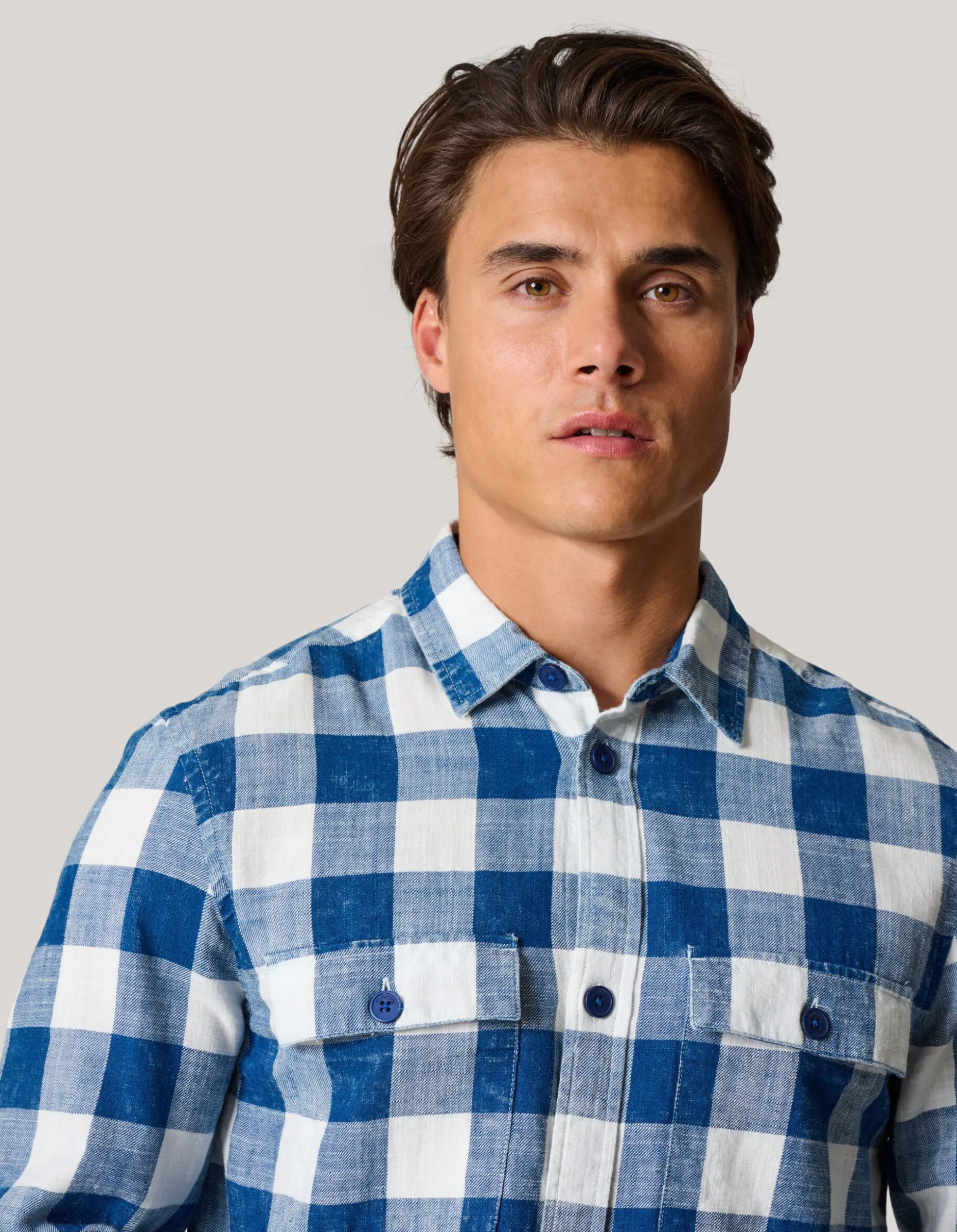 Ruiten Overhemd Blauw