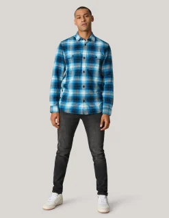 Ruiten Overhemd Donkerblauw