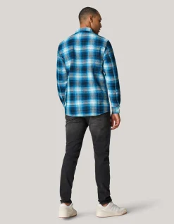 Ruiten Overhemd Donkerblauw