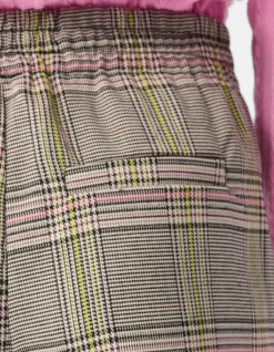 Ruiten Wide Leg Broek Gebroken Wit