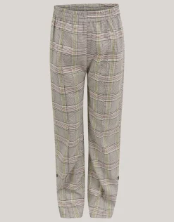 Ruiten Wide Leg Broek Gebroken Wit