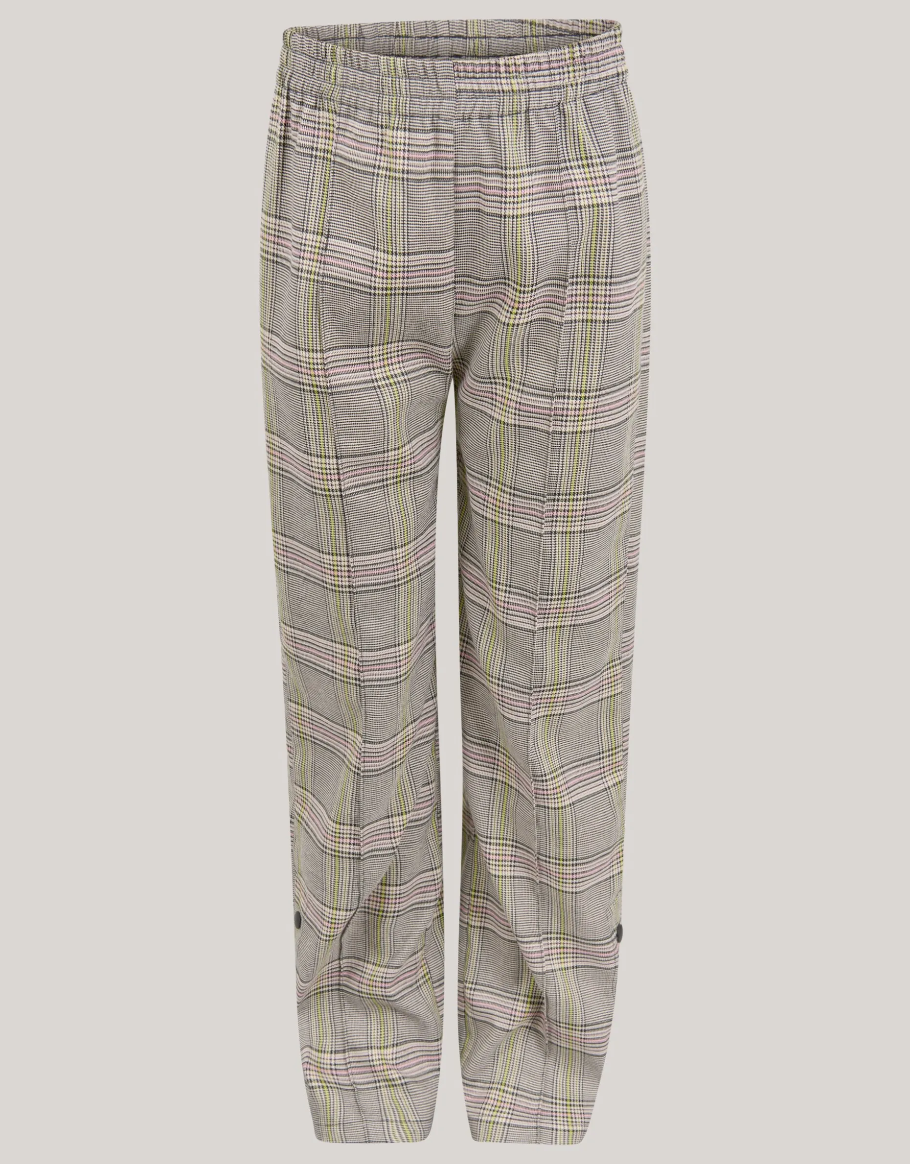 Ruiten Wide Leg Broek Gebroken Wit