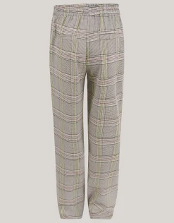 Ruiten Wide Leg Broek Gebroken Wit