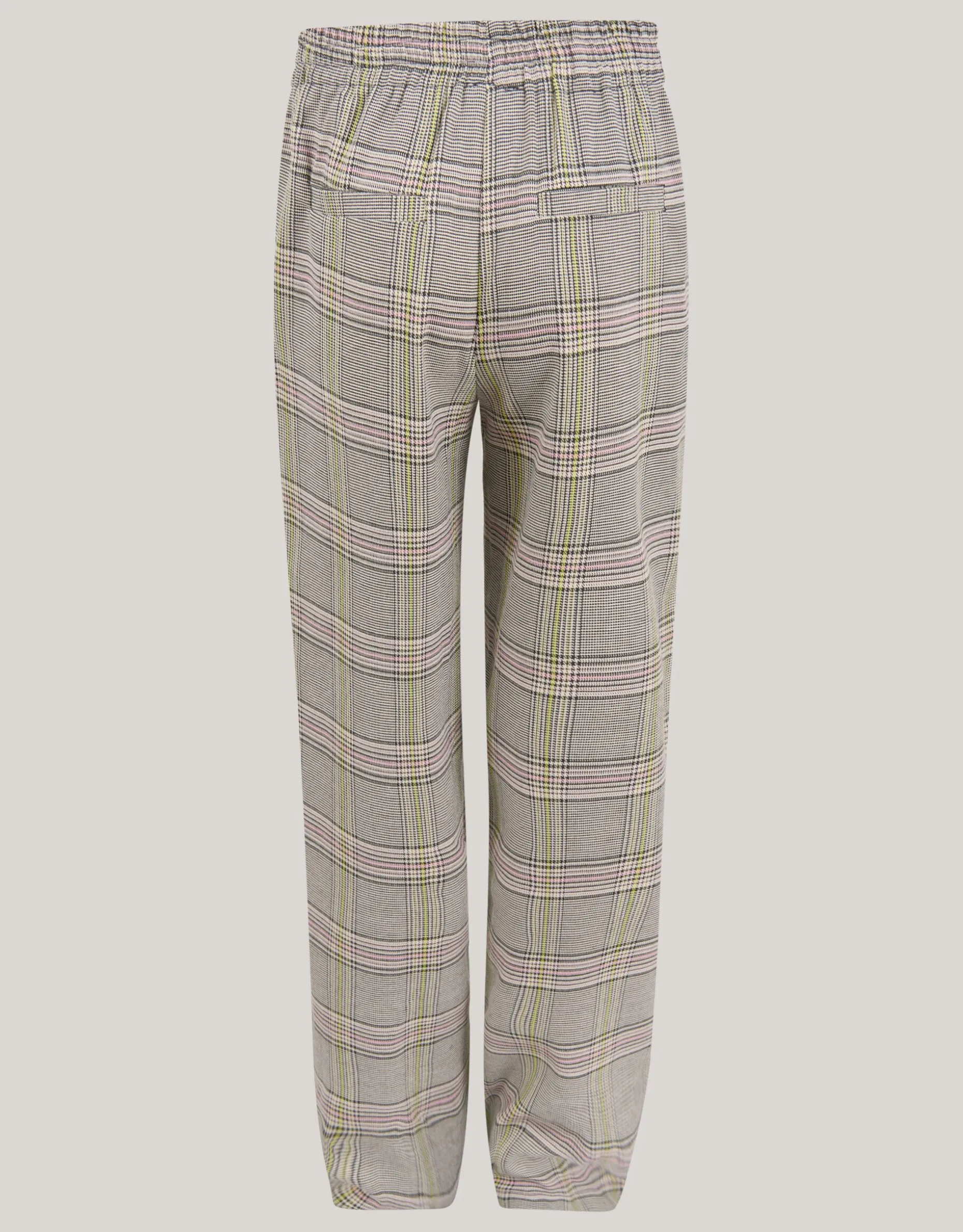 Ruiten Wide Leg Broek Gebroken Wit