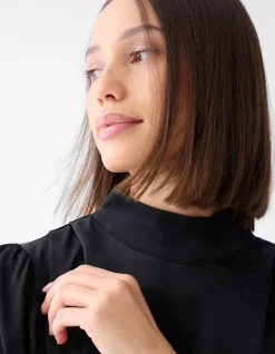 Satijnen Blouse Zwart