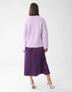 Satijnen Maxi Rok Donkerpaars