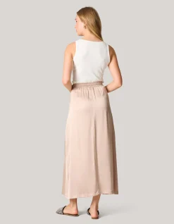 Satijnen Maxi Rok Zand