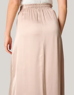 Satijnen Maxi Rok Zand