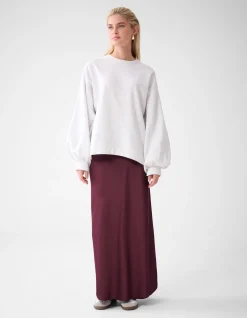 Satijnen Rok Donkerrood By Lonneke