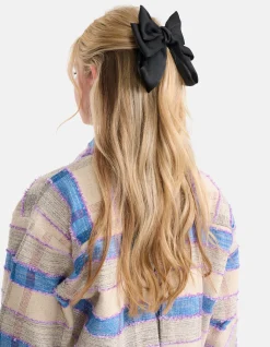 Satijnen Strik Haarclip Zwart