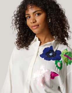 Sequin Blouse Wit