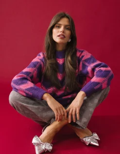 Sequin Dames Trui Paars By Furmey