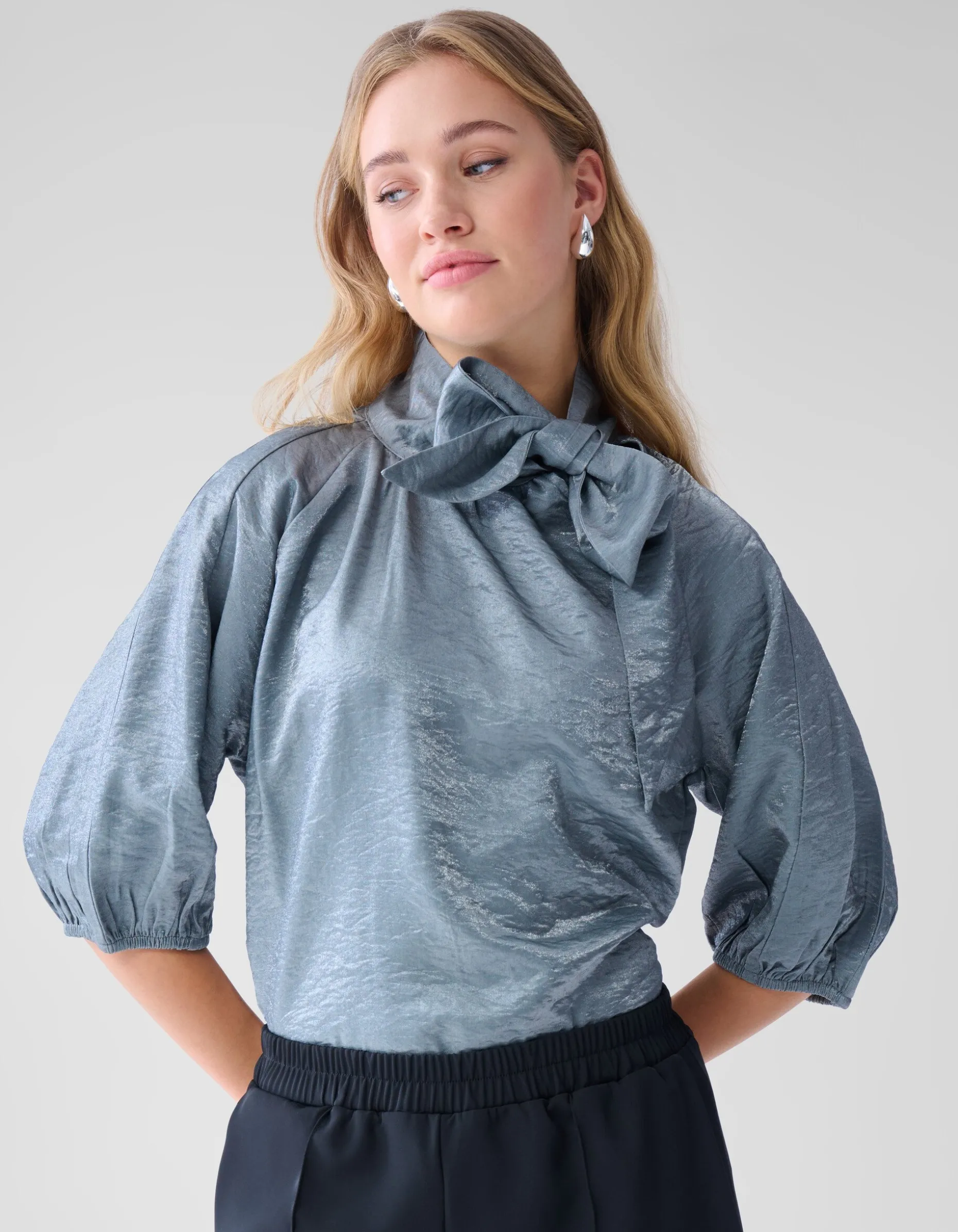 Shine Blouse Donkergrijs