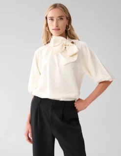 Shine Blouse Gebroken Wit