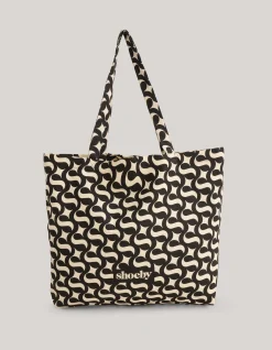 Shoeby Logo Shopper Zwart Groot