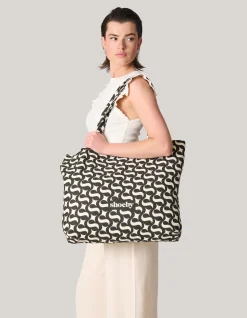 Shoeby Logo Shopper Zwart Groot