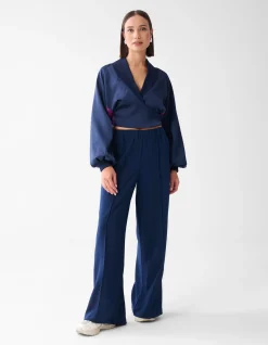 Side Stripe Broek Donkerblauw