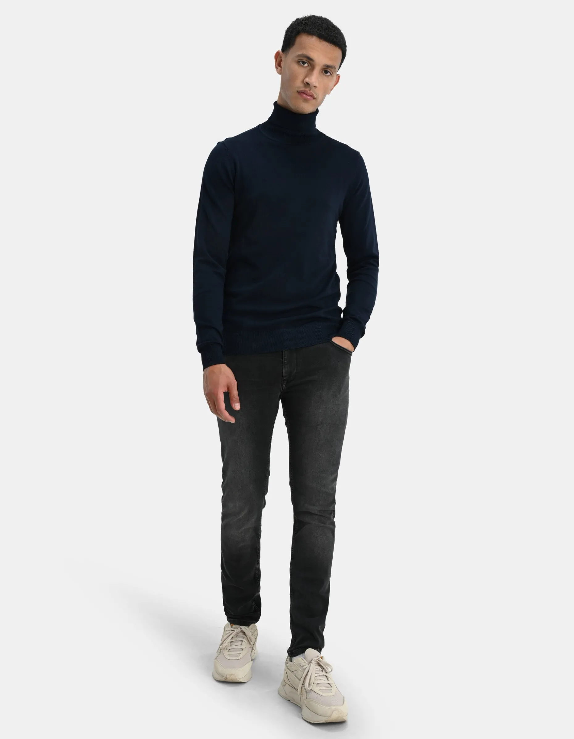 Slim Fit Jeans Zwart Washed L34