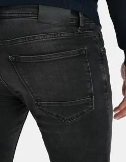 Slim Fit Jeans Zwart Washed L34