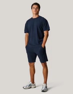 Slub Structuur T-shirt Donkerblauw