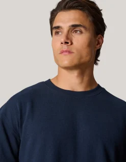 Slub Structuur T-shirt Donkerblauw