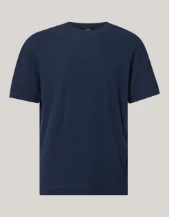 Slub Structuur T-shirt Donkerblauw