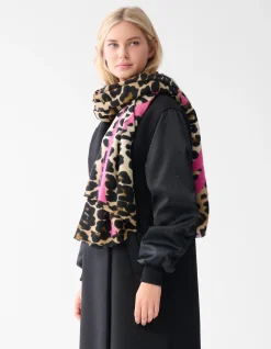 Smiley Artwork Leopard Sjaal Bruin