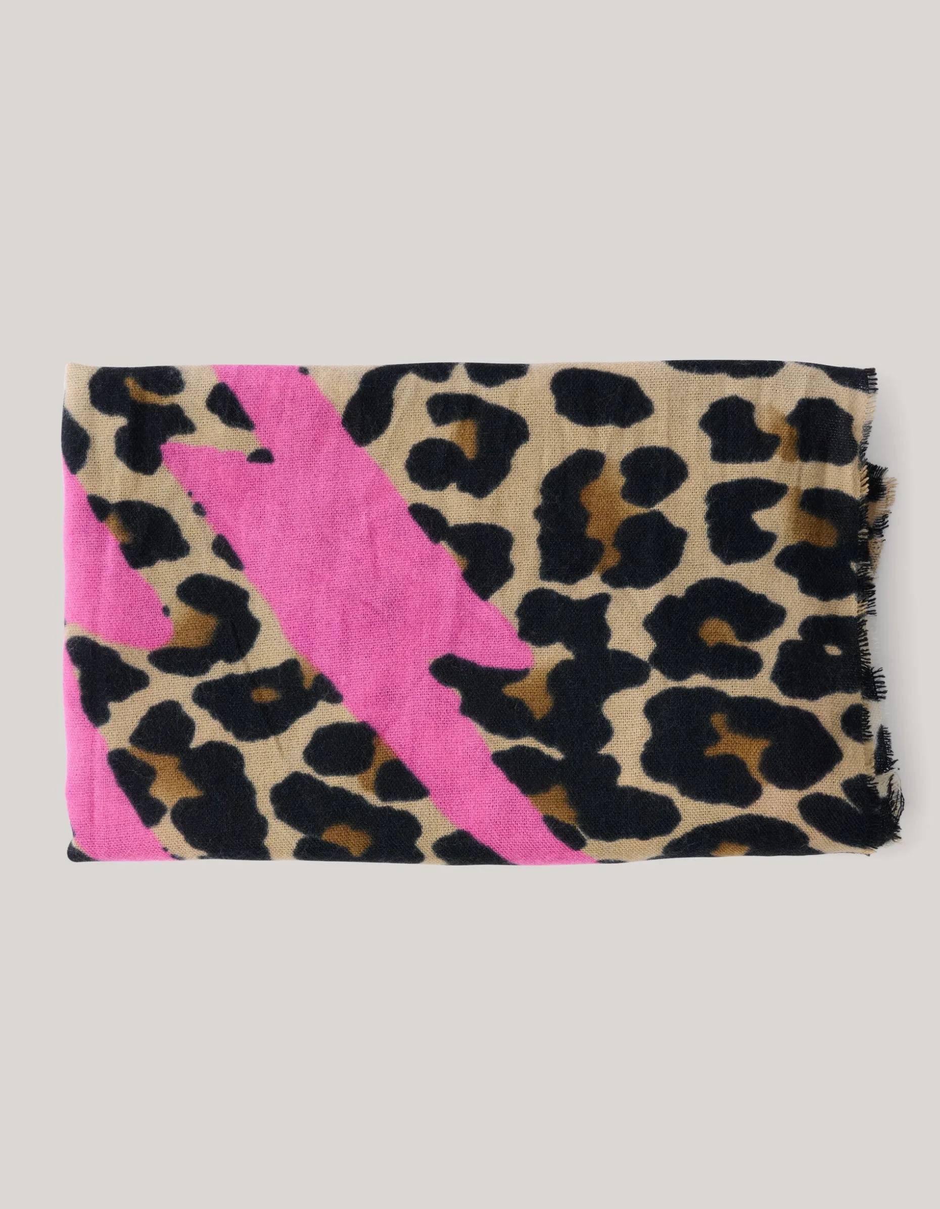 Smiley Artwork Leopard Sjaal Bruin