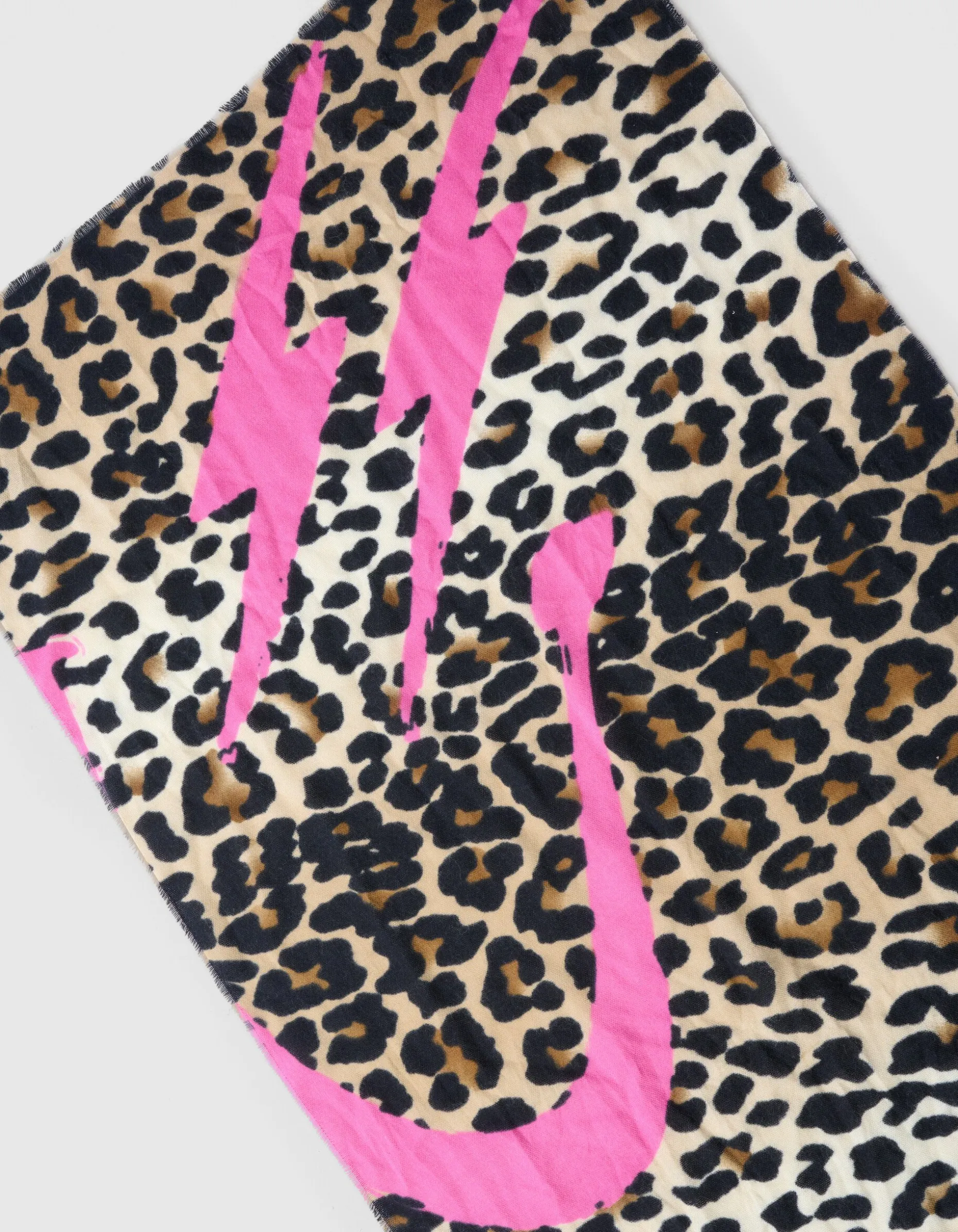 Smiley Artwork Leopard Sjaal Bruin