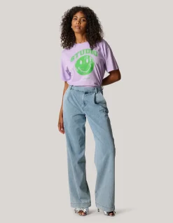 Smiley Artwork T-shirt Paars