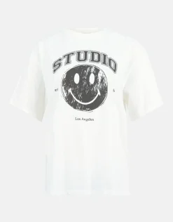 Smiley Artwork T-shirt Wit