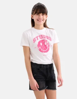 Smiley Artwork T-shirt Wit