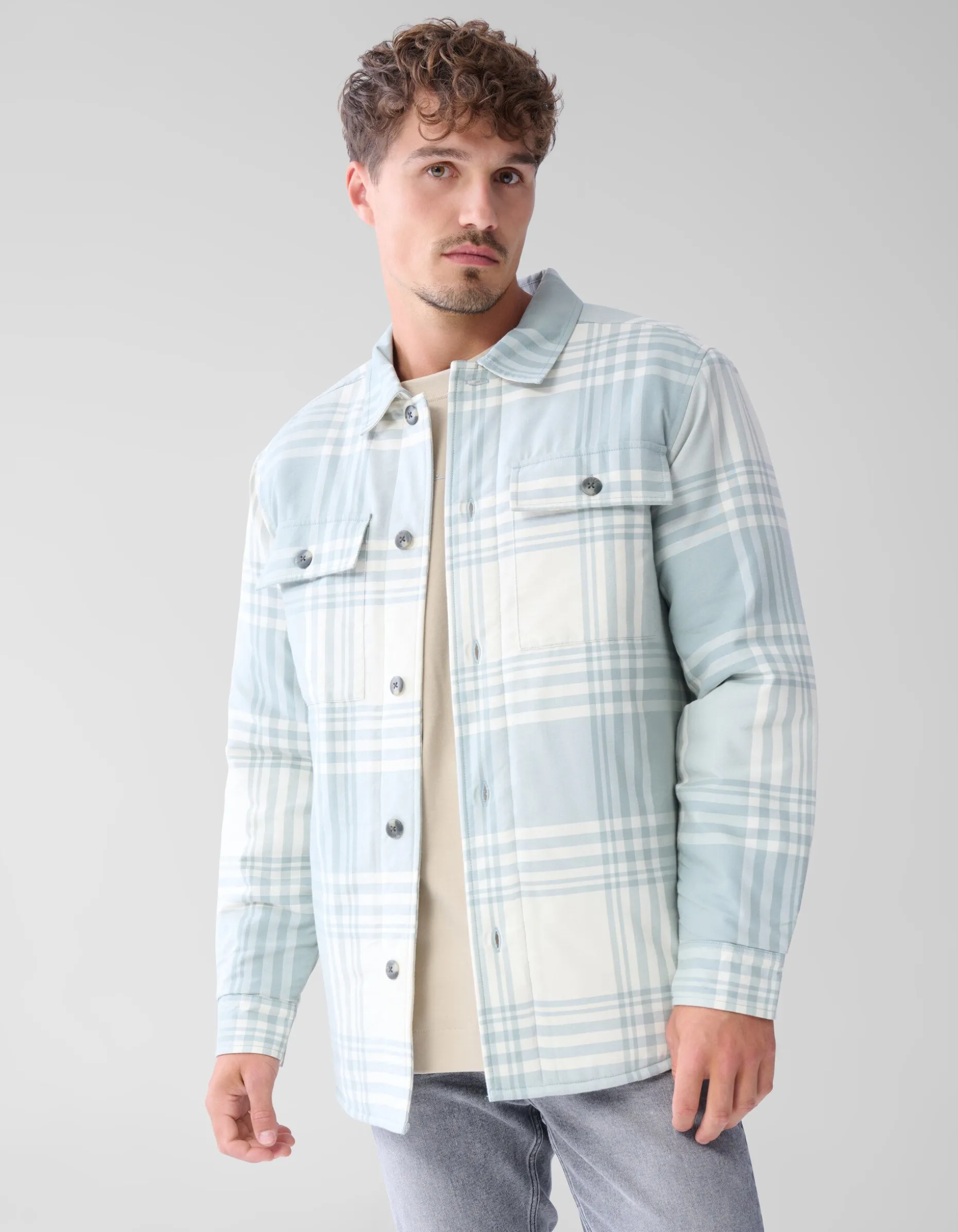 Soft Padded Overshirt Gebroken Wit