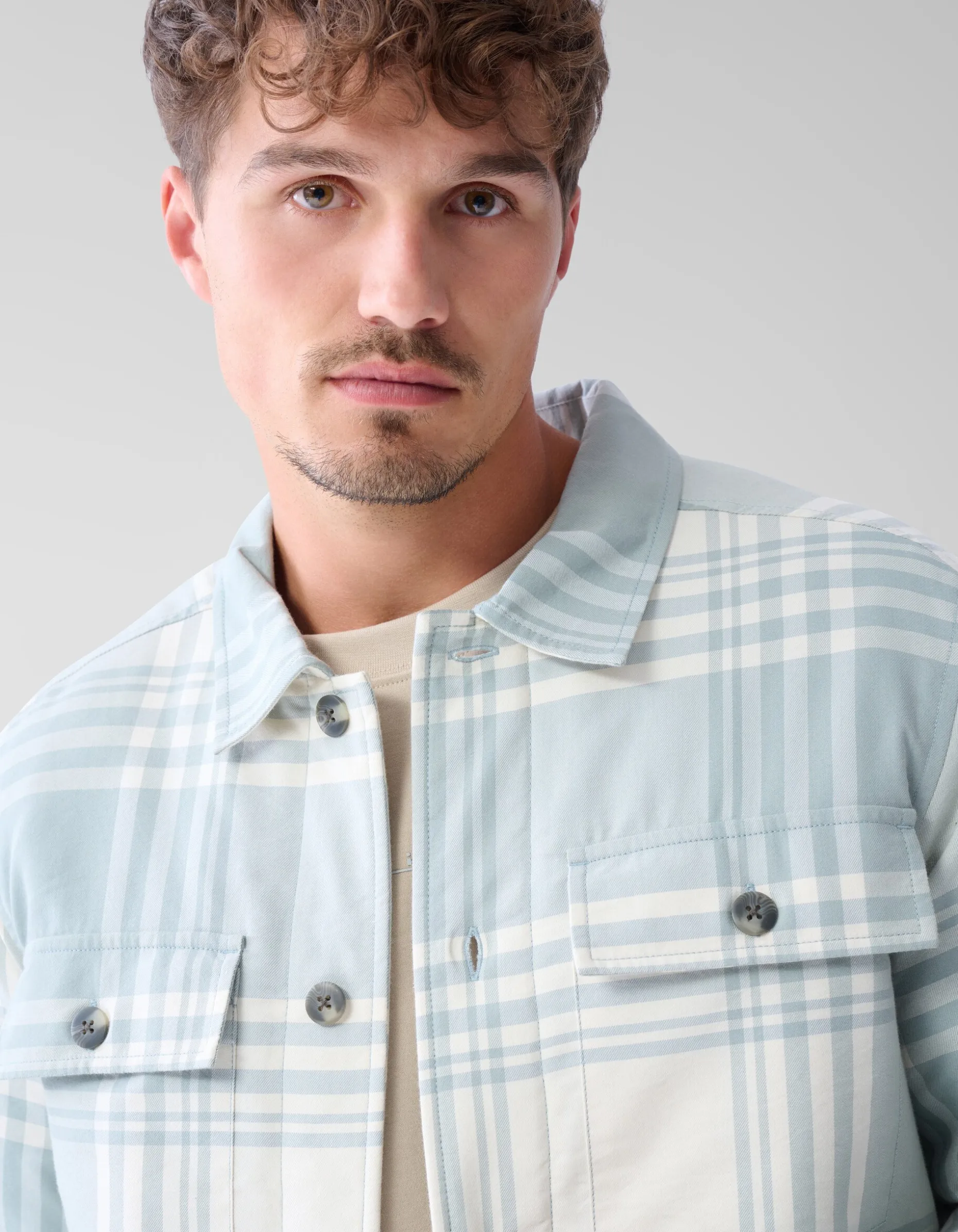 Soft Padded Overshirt Gebroken Wit