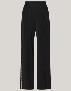 Sporty Embellished Broek Zwart