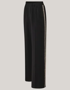 Sporty Embellished Broek Zwart