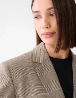 Sporty Ruiten Blazer Bruin